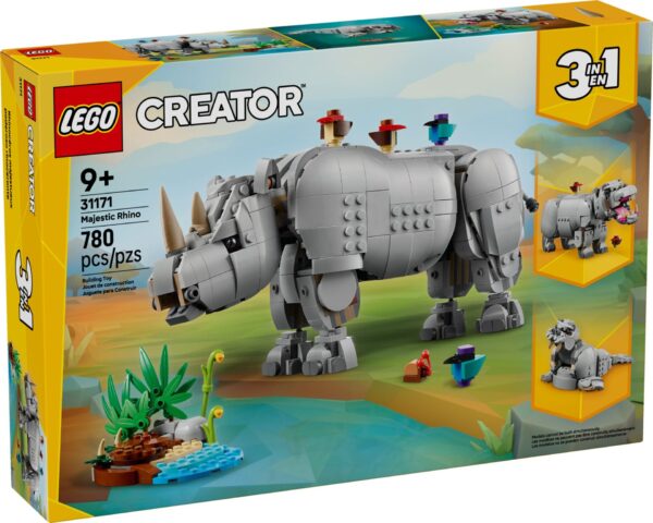 LEGO 31171 Wilde Tiere: Prächtiges Nashorn mit Vögeln