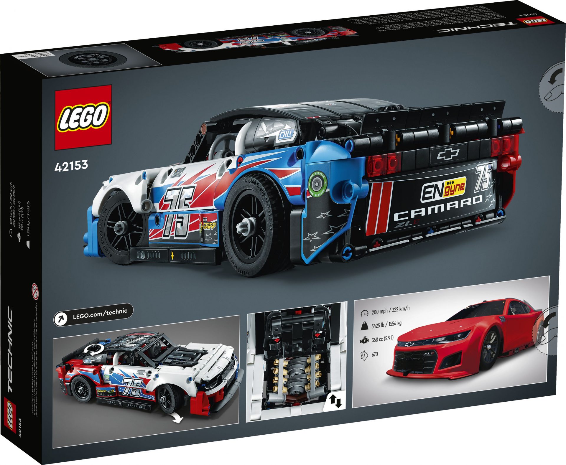 Lego 42153 NASCAR Next Gen Chevrolet Camaro ZL1 Legamo