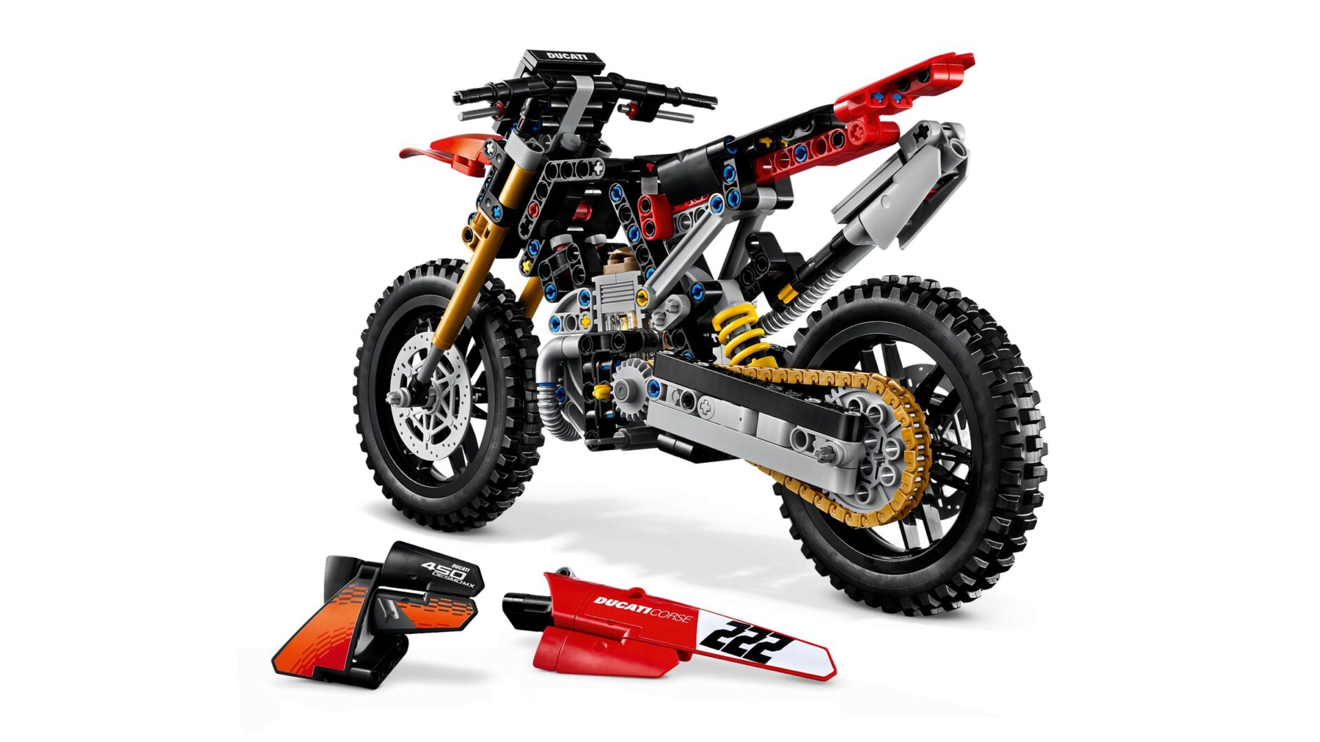 LEGO 42238 Ducati Desmo450 MX Factory Motorrad – Bild 5