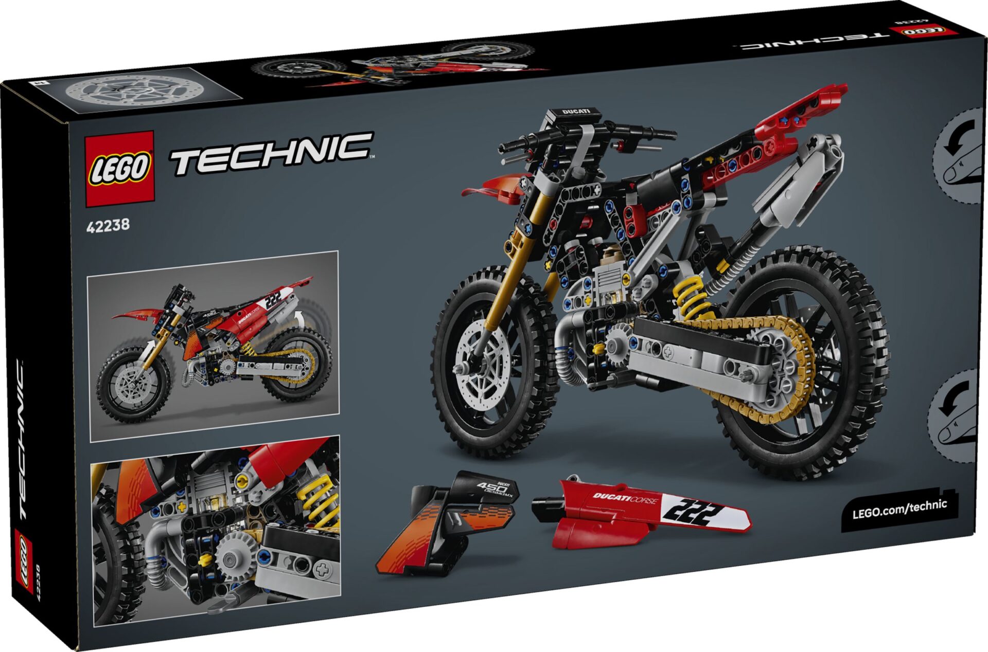LEGO 42238 Ducati Desmo450 MX Factory Motorrad – Bild 9