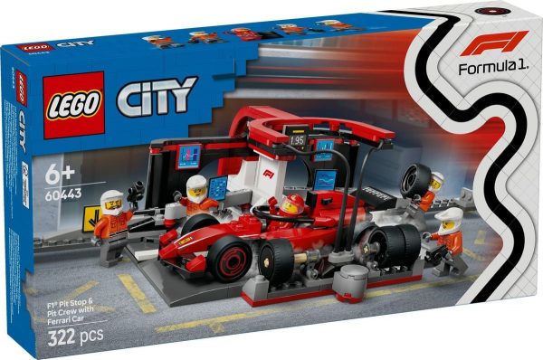 Lego 60443 F1 Boxenstopp Mit Boxencrew Und Ferrari Flitzer